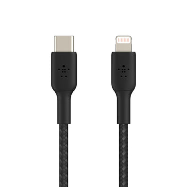 Belkin BoostCharge USB-C to Lightning Braided Cable for Apple Devices - Black